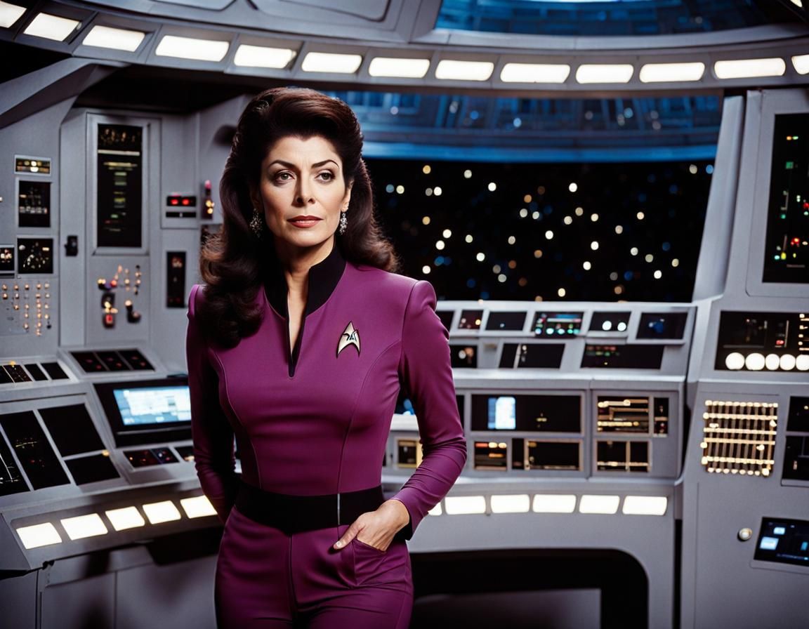 Marina Sirtis as Deanna Troi in Star Trek: TNG