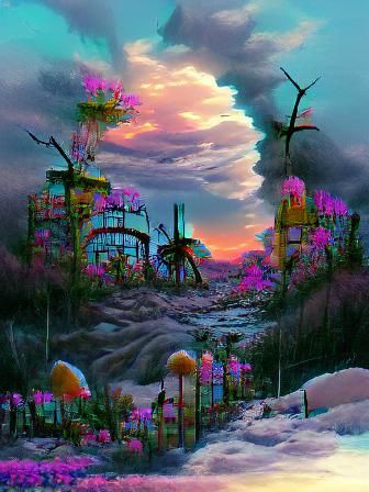 Surreal Post-Apocalyptic Fairy Beach at Sunset