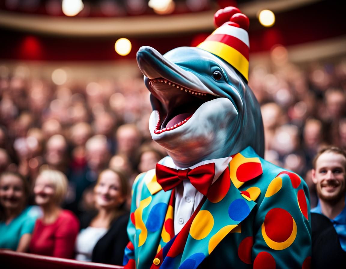 Dolphin Clown Performer in Theatre