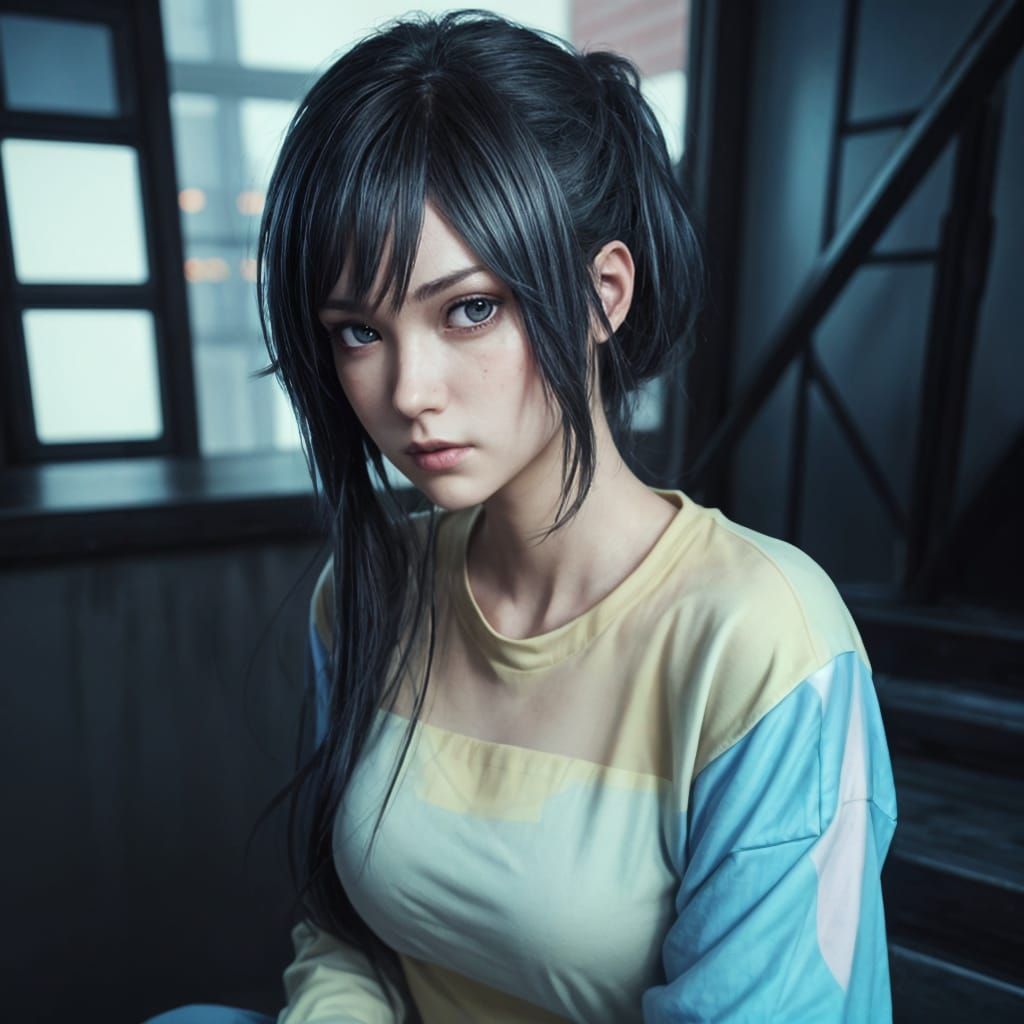 Emo Girl in 3D Anime Art Style