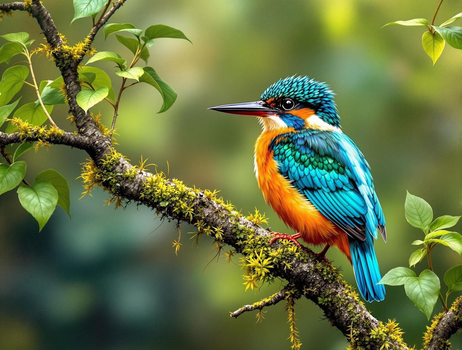 Birds in Impressionist Style