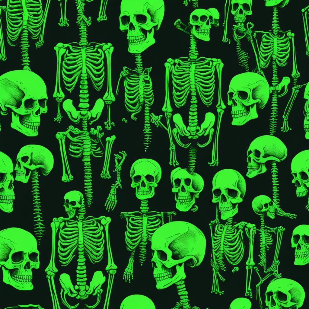 neon green death skeleton