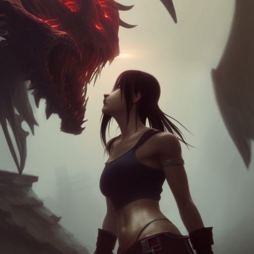 Tifa Lockheart and Strife: Dark Fantasy Kiss