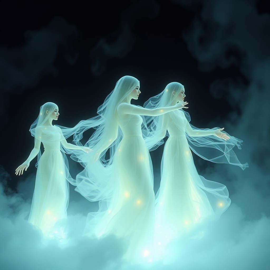 Ethereal Ghost Women in Dreamy, Surreal Landscapes