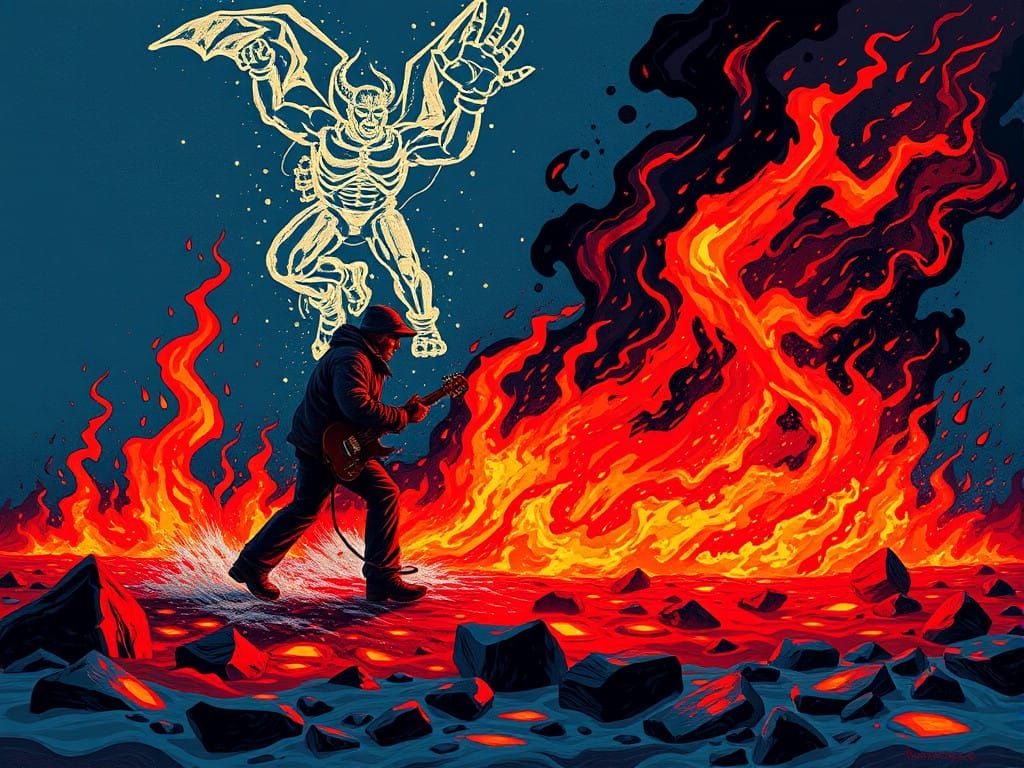 Surreal Summer Heat Wave in a Darkly Cyberpunk Aesthetic