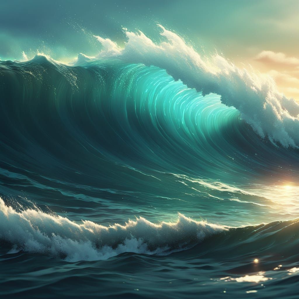 Yetski in Sea: Vibrant Digital Concept Art