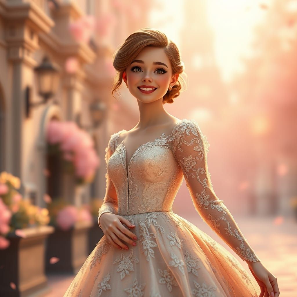 Charming Bride in Enchanting Parisian Dreamscape