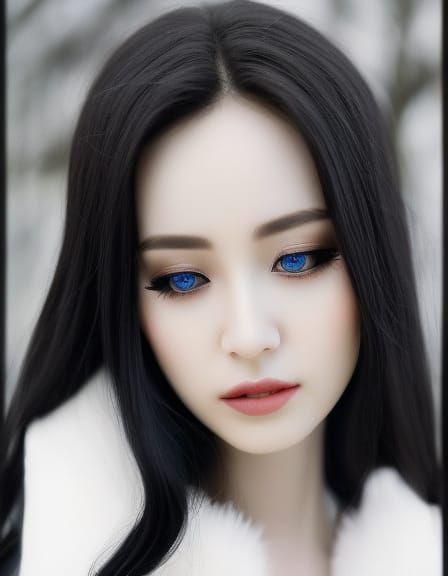 Elegant Vampire with Piercing Blue Eyes in Castle