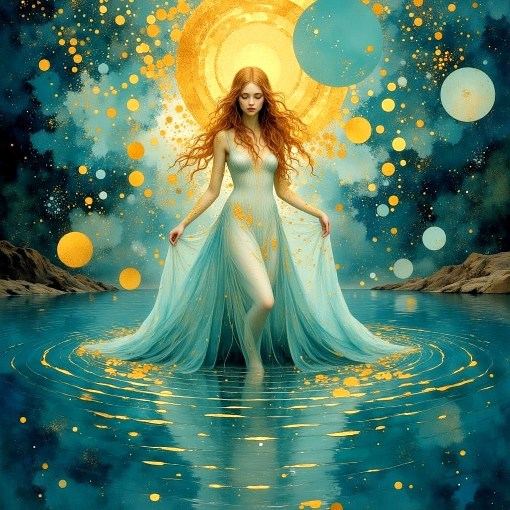 Lady of the Lake: Art Nouveau Dreamscape