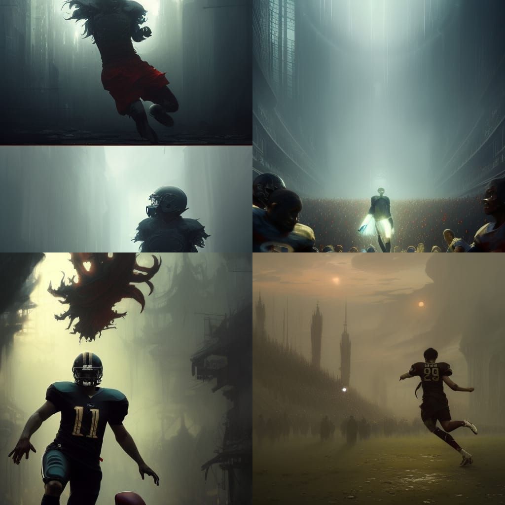 Hyperdetailed Football in Dark Fantasy Style