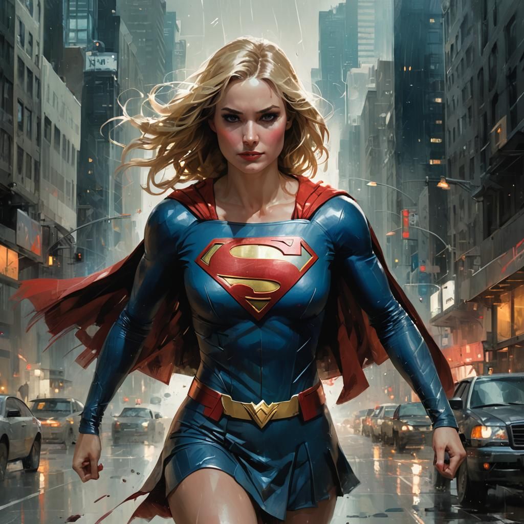 Supergirl Portrait in Tonalist Style