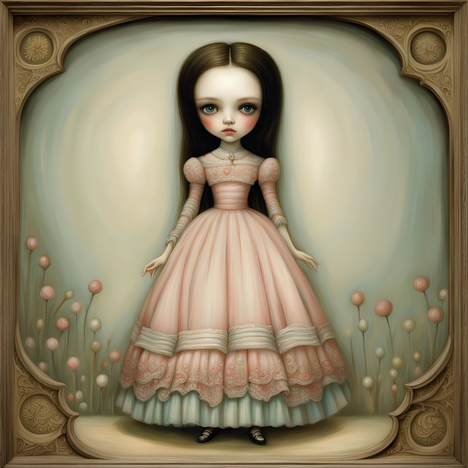 Surreal Doll Portrait in Pop Surrealist Style