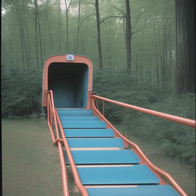 Colorful Slides in Liminal Space, Old Film Look