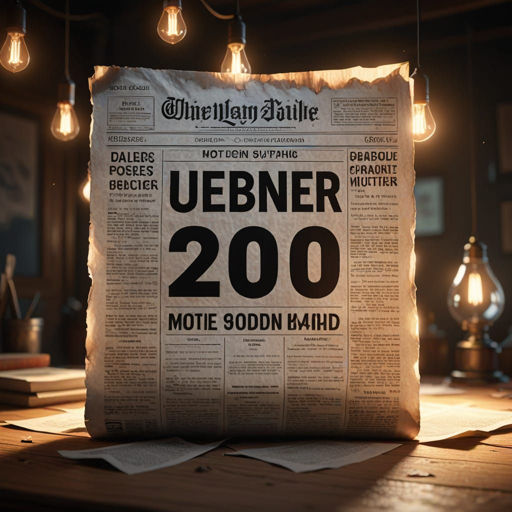 Vintage Newspaper Headline Lies Crumpled on a Worn Desk