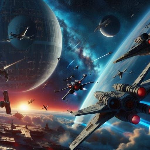 Galactic Spacecraft Battle in Star Wars Universe