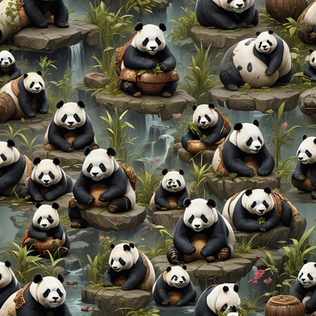 Very Fat Panda in Detailed Matte Painting