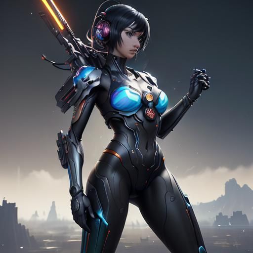 Nintendo Switch as Anime Girl in Cyberpunk Style