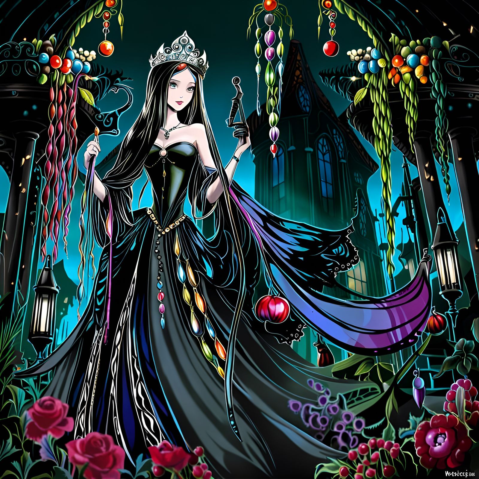 Princess at the Medieval Market: Silhouette Animation Style