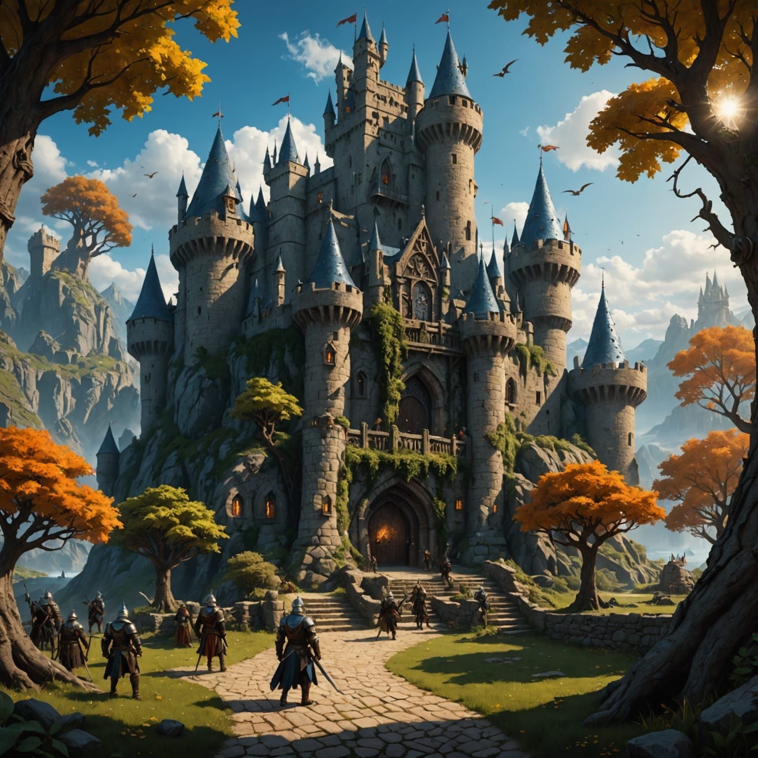 Fantasy Kingdom with Dragons, Trolls, and Magic