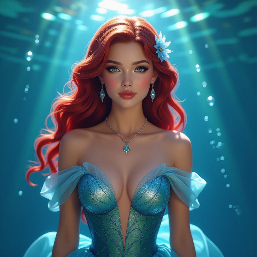 Ariel Portrait in Fantasy Art Nouveau Style