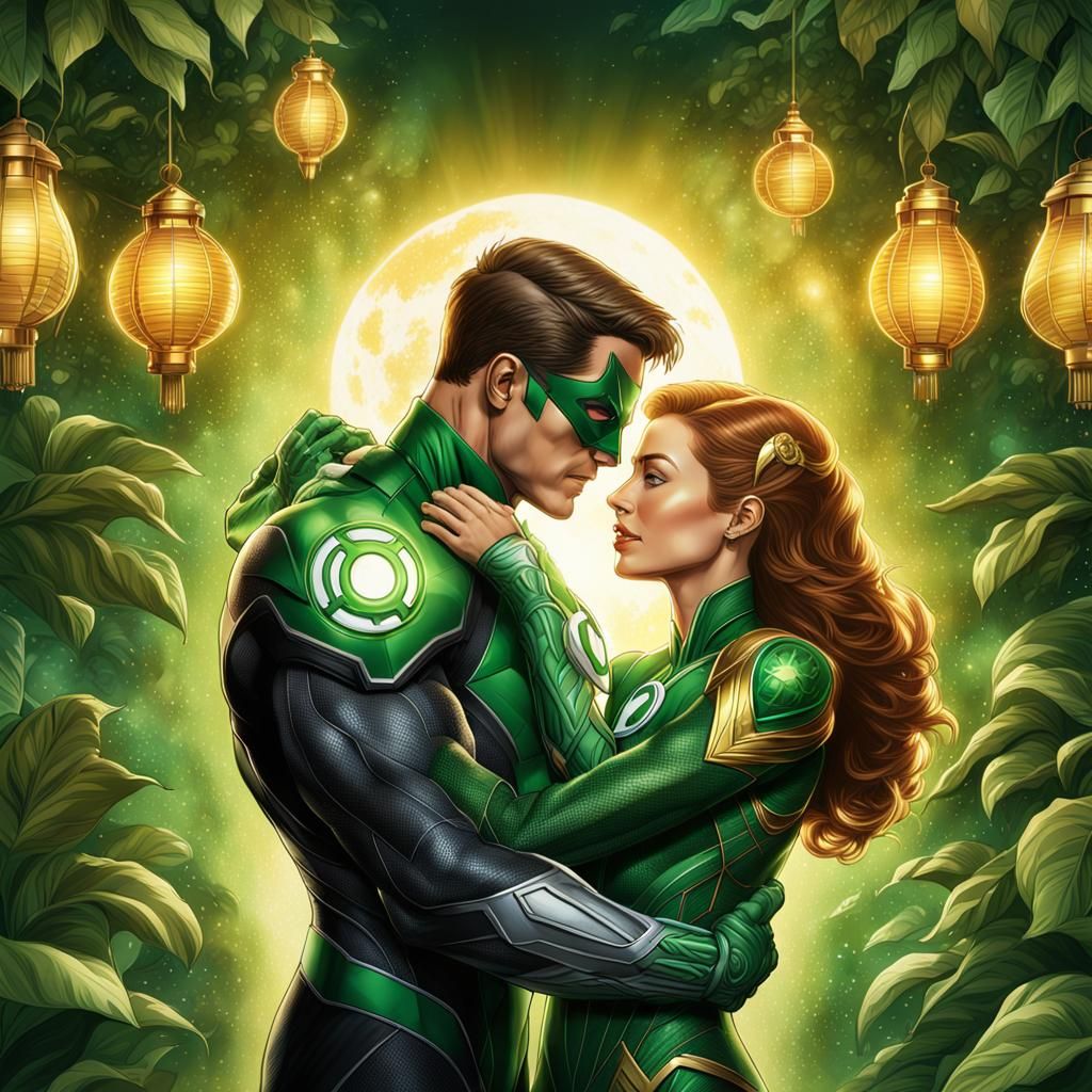 Hal Jordan & Carol Ferris: Hyperrealistic Sci-Fi Portrait