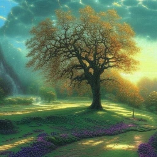 Willow Survives Storm in Ethereal Fantasy Landscape