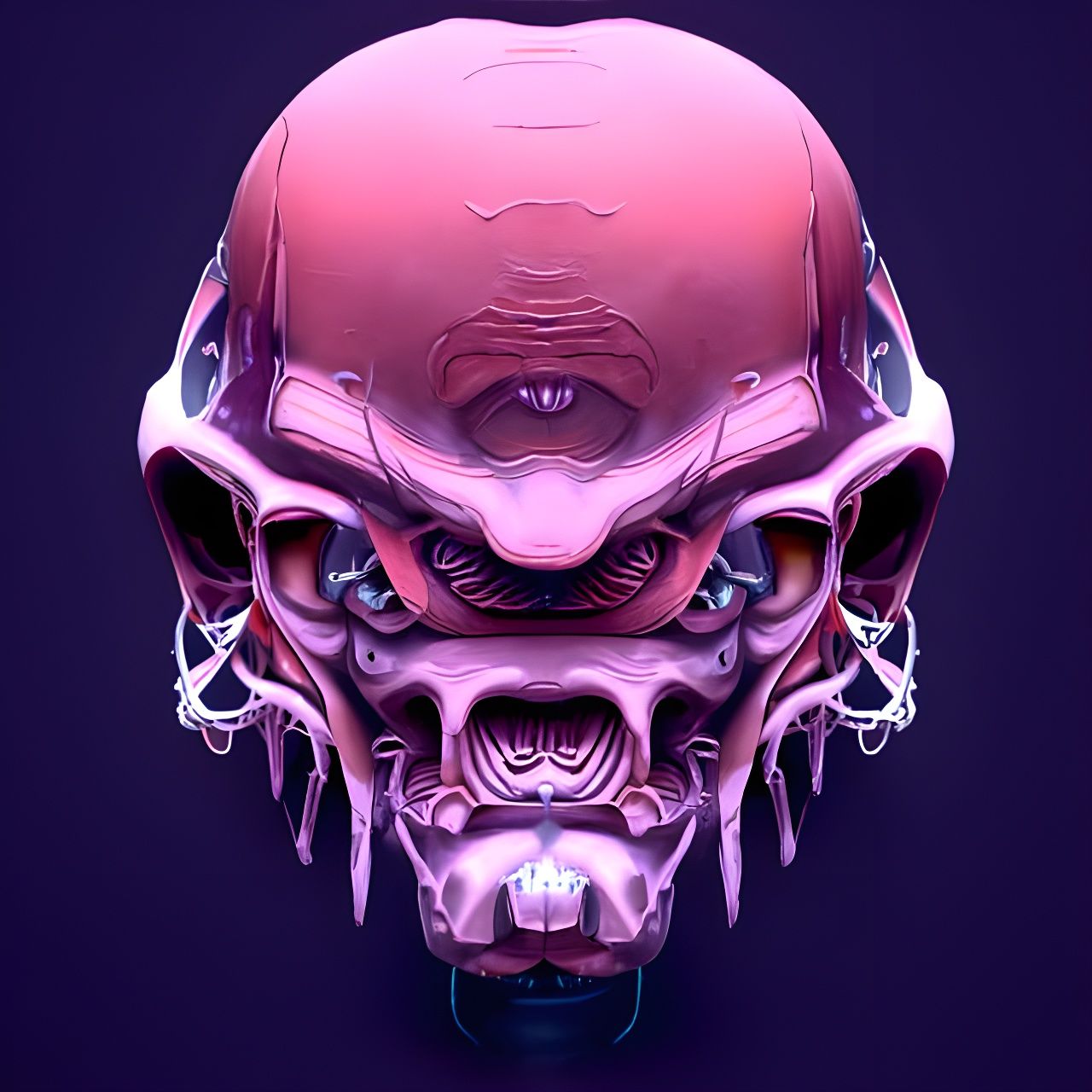 Sci-Fi Undead Cyborg Portrait in Biopunk Style