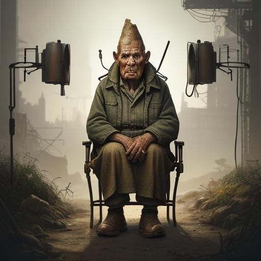 Elderly Man in Earthy Setting: Hyperrealistic Concept Art