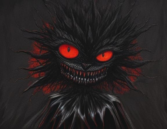 Childlike Crayon Art of a Creepy Creature