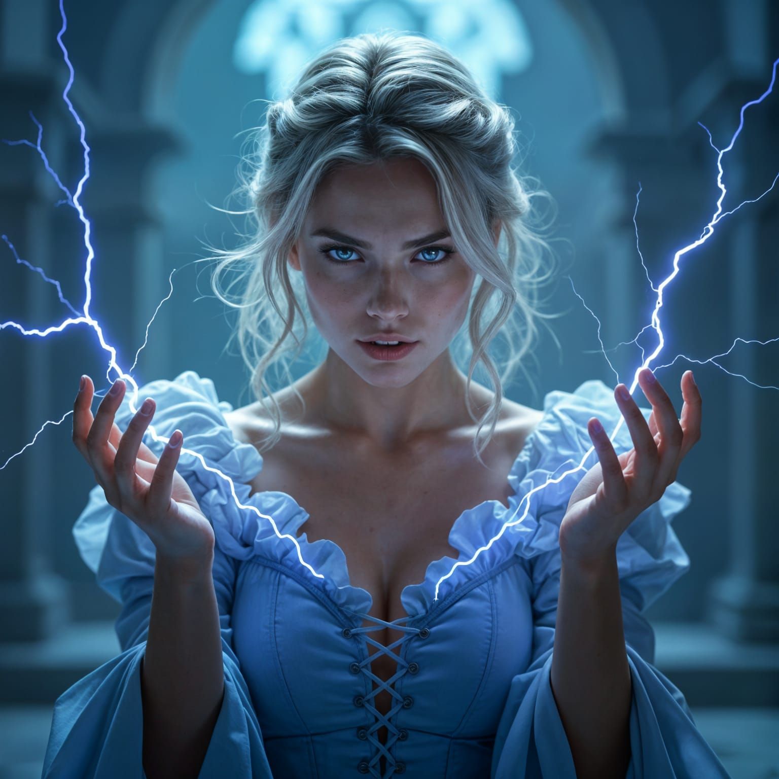 Lightning Goddess in Medieval Fantasy World