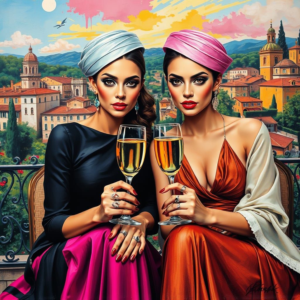 Italian Holiday: Two Women, Champagne, and Street Art