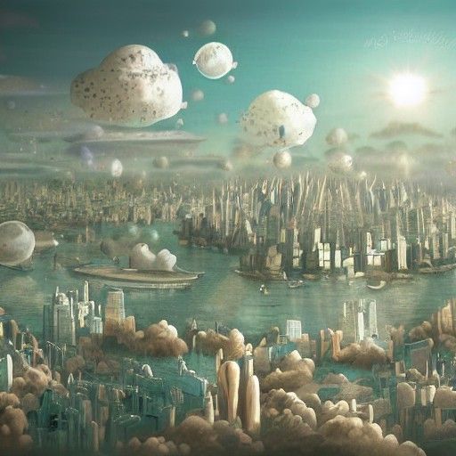 Bubble City in the Sky: Detailed Matte Painting