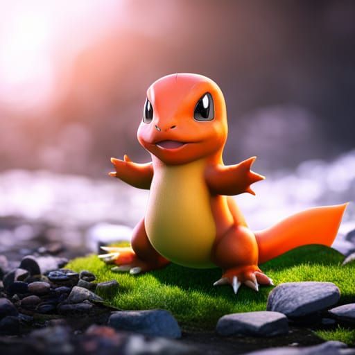 Realistic Charmander Pokemon Detailed Matte Painting