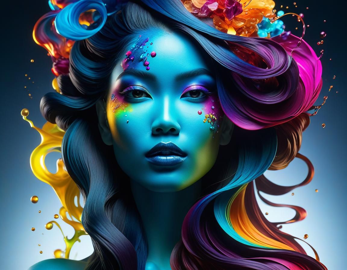 Luminous Crystal Trees in Fantasy Landscape