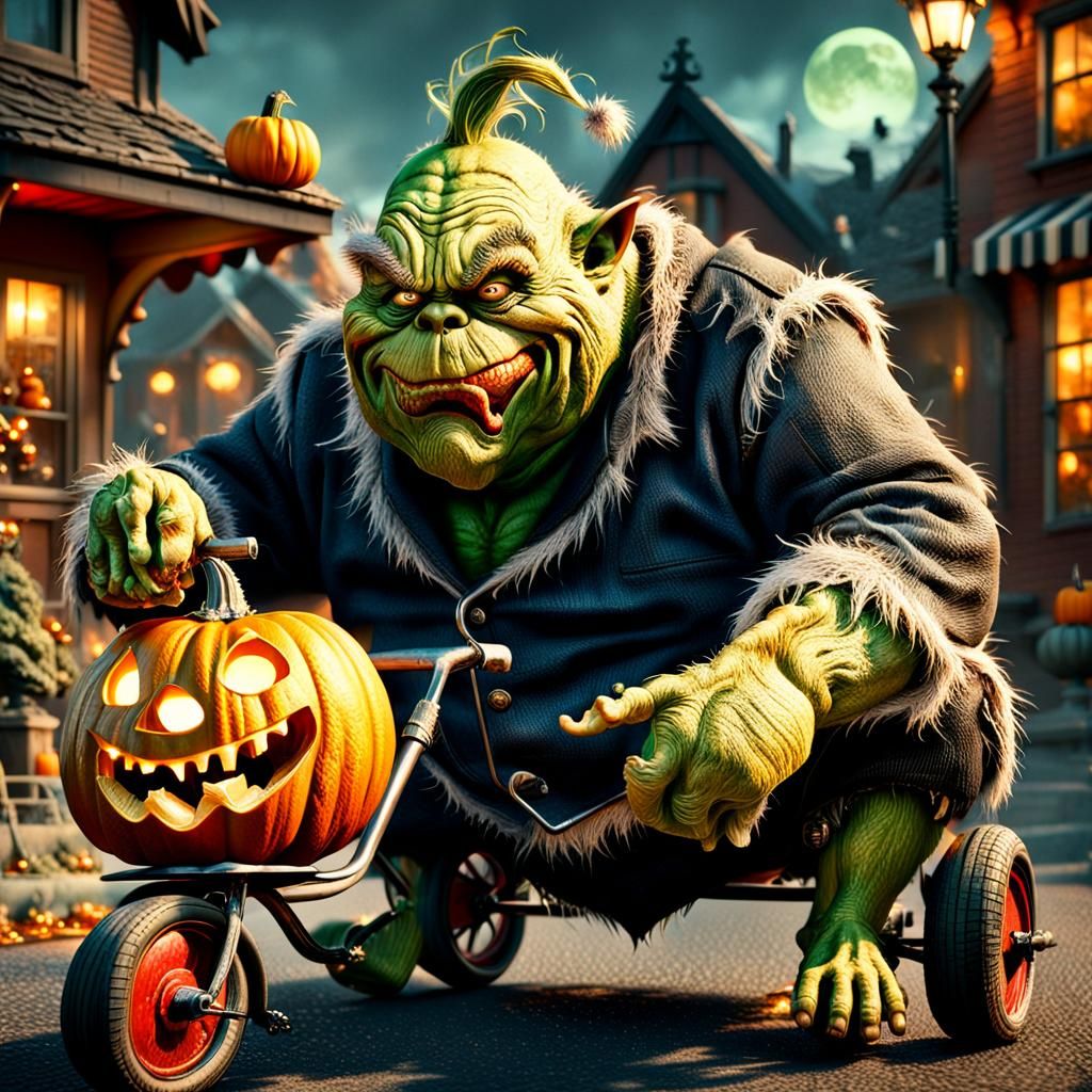 Morbidly Obese Grinch Licks Jack Skellington