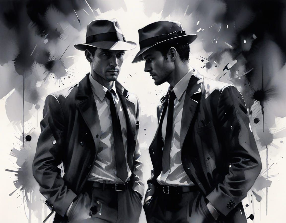 Noir Detective Scene in Moody Chiaroscuro Lighting