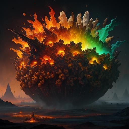 Flaming Spicy Habanero Popcorn: Detailed Matte Painting