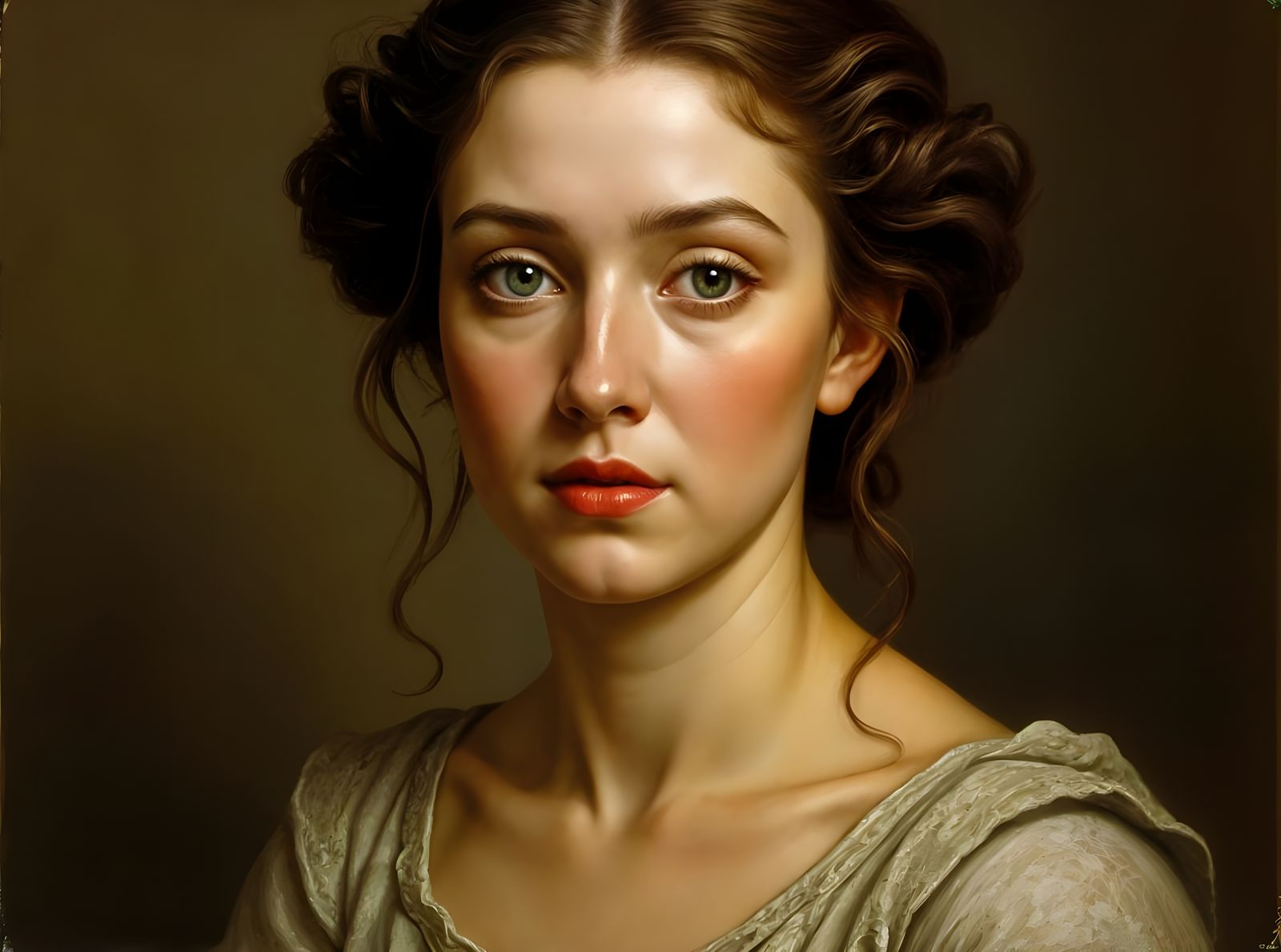 Feminine Beauty as Oil Painting