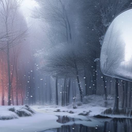 Snow Mirror: Photorealistic Concept Art in Striking Colors