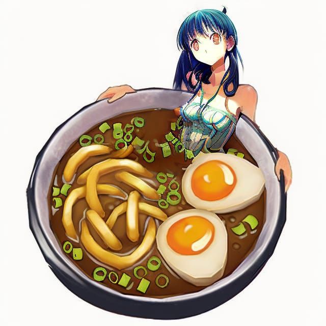 Manga Girl Bathes in Ramen: Ghibli-esque Anime