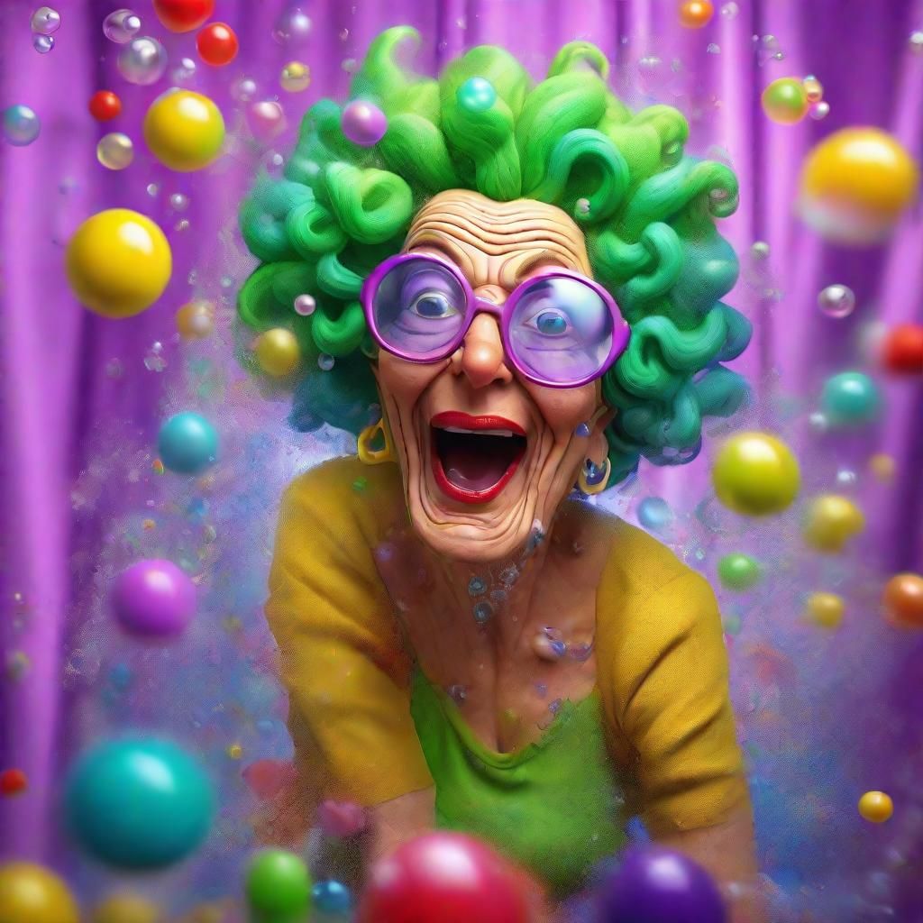 Humorous 3D Cartoon of a Lady in Shower