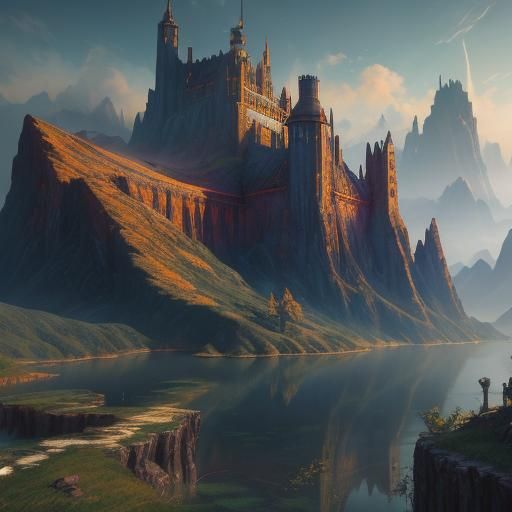 Fantastical Castle Matte Painting in Deep Color