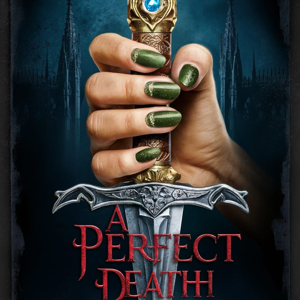 Menacing Dagger Movie Poster with Gothic Cathedral