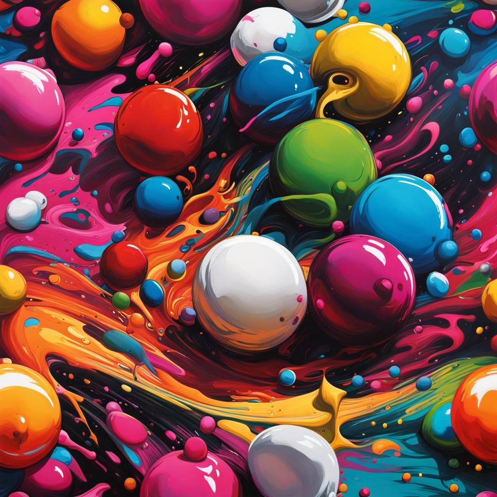 Colorful Polychromatic Graffiti Street Art