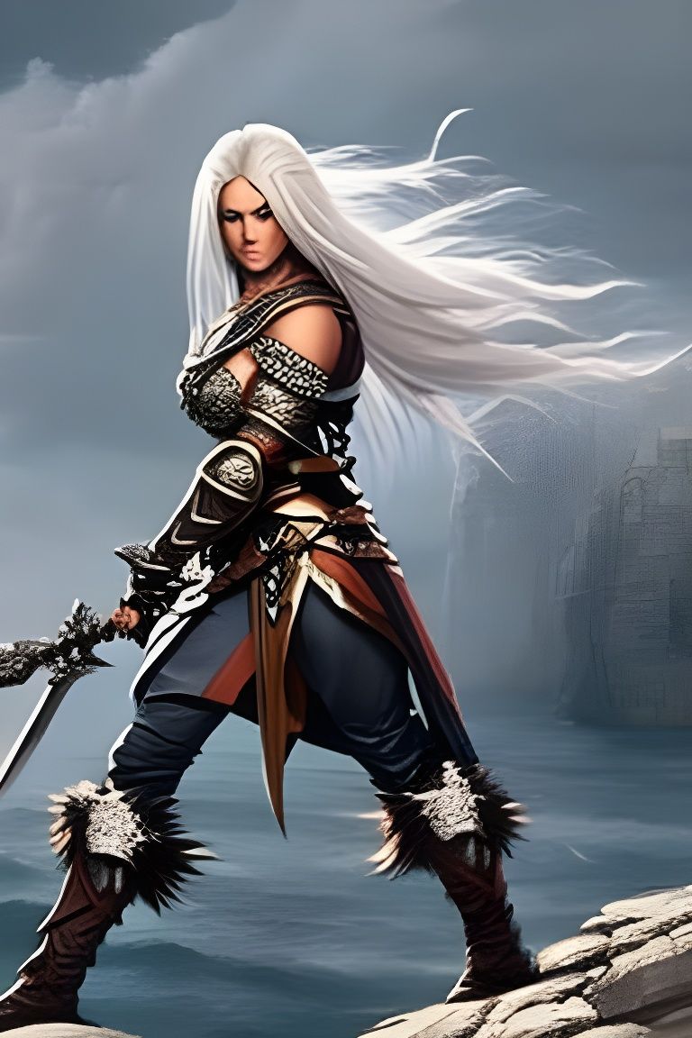 Fierce Medieval Warrior in Fantasycore Style