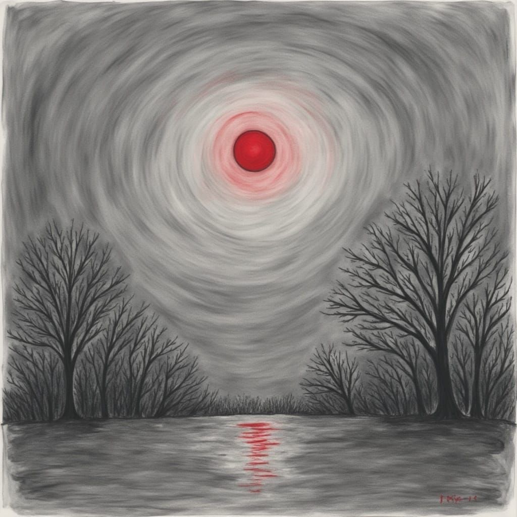 Evocative Winter Scene in Charcoal Style