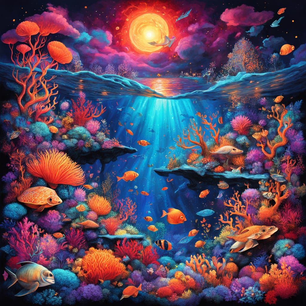 Bioluminescent Coral Reef Fantasy in 8K