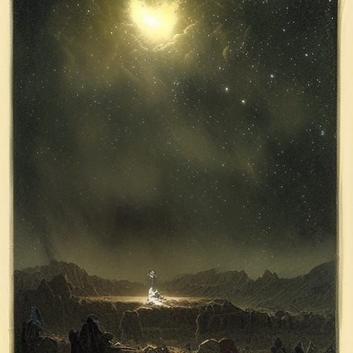 Dramatic Milky Way in Gothic Horror Style