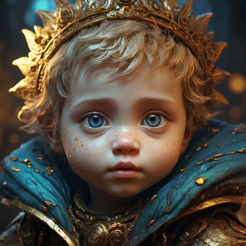 Captivating Baby Portrait in Surreal Dreamscape