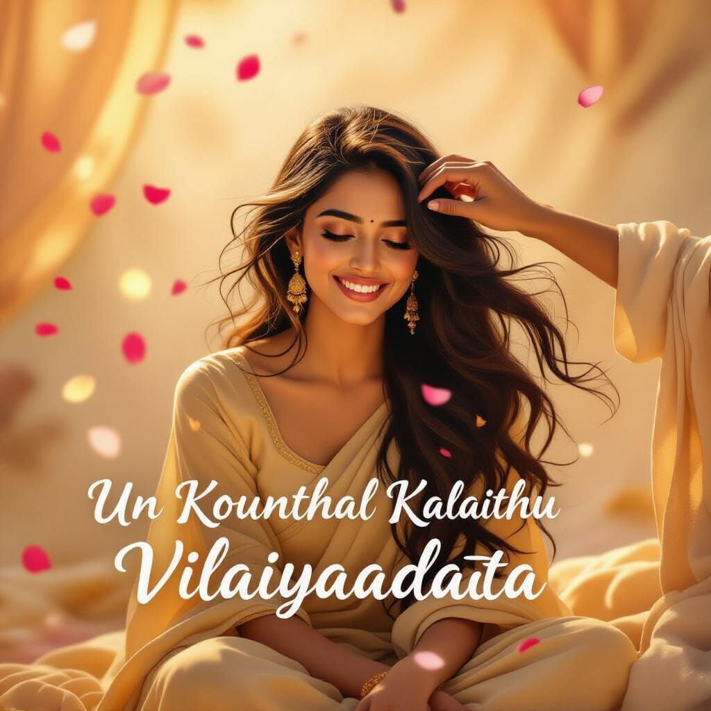 South Asian Woman in Golden Light, Romantic Surrealism